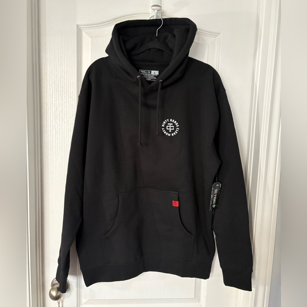 Troll Co. Black Hoodie with White Logo